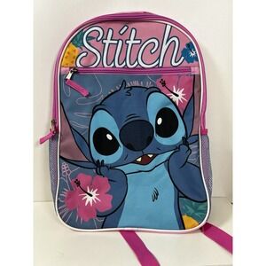 Disney Lilo & Stitch 16" Girls Backpack – Pink  and Blue School Bag, New 2025